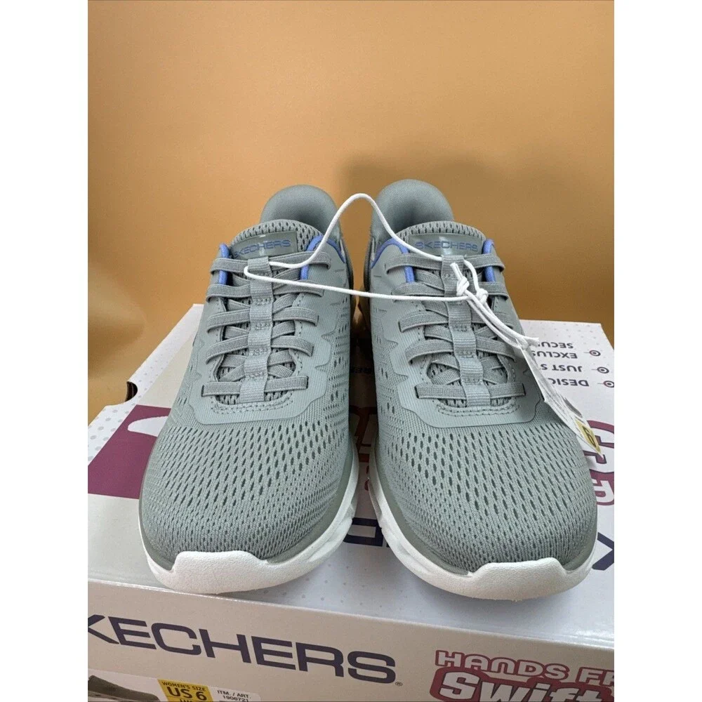 NEW SKECHERS SWIFT FIT HANDS FREE ATHLETIC SNEAKERS SHOES WOMENS 6 Gray